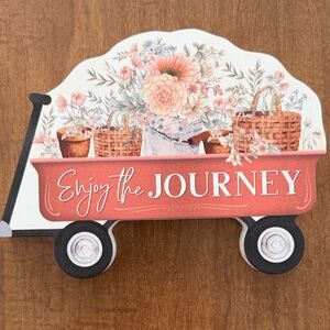 Floral Wagon Wall Art - "Enjoy the Journey"